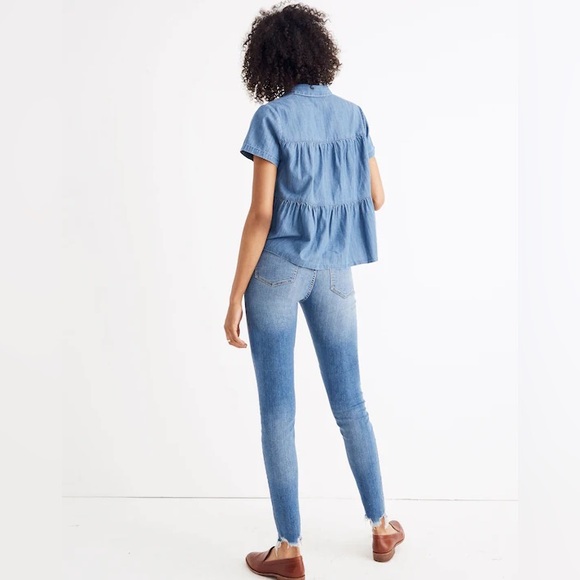 Madewell Lang Denim Seamed Button-Down Shirt - Picture 6 of 12